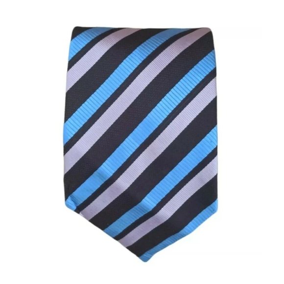 🆕ANDREW'S TIES Brown Striped Silk Tie ITALY 58